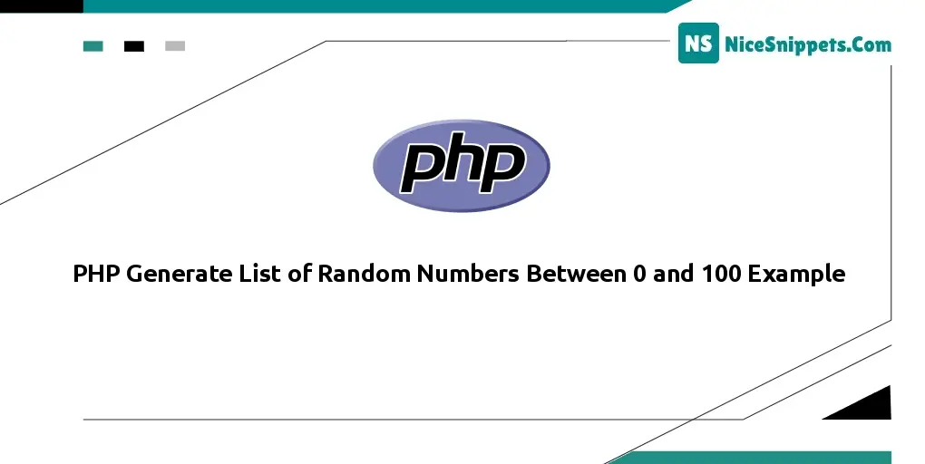 PHP Generate List of Random Numbers Between 0 and 100 Example